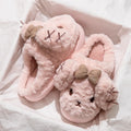 Unisex Couple Plush Slippers with Dog Design Non-Slip Cute Animal Pattern Cozy House Shoes for Men And Women