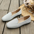 Wedding Bridal Sparkling Ballet Flats Women Glitter Slip On Shoes 42 43 Square Toe Moccasins Lady Elegant Evening Party Loafers