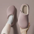 Winter Waterproof Clogs Men Women Cozy Plush Liner Soft House Slippers Thick Cushion Sole Anti Slip Indoor Outdoor Daily Shoes