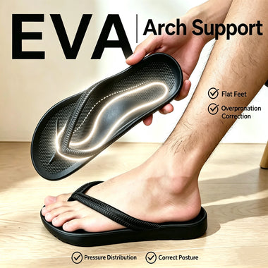 ZUOFU Unisex Spring Summer Fall Orthopedic Arch Support Flip Flops, Solid Color Non Slip Quick Dry Beach Vacation House Slippers