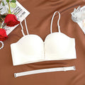 FINETOO Front Closure Push Up Bras Sexy Seamless Plunge No Steel Brassiere Thick Female Underwear Solid Color Invisible Lingerie