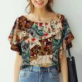 ZANZEA Summer Women Chiffon Blouse Elegant Ruffle Short Sleeve Tops Shirt 2025 Korean Fashion Casual Tunic Chic Ruffle Hem Blusa