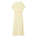 Women's Dress 2026 Summer New Style Solid Color Short Sleeve Ruffle Decor Midi Maxi Dress Elegant and Gentle Romantic