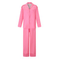 Silk Satin Pajamas Set for Women 2 Piece Floral Loose Pjs Wide Leg Sleep Loungewear Pants with Long Sleeve Button down Shirts