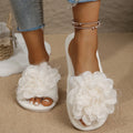 Winter Furry Slippers for Women, Thick Plush, Warm, Non-Slip, Thick-Soled, Indoor Home, Silent, Couple's Cotton Slippers