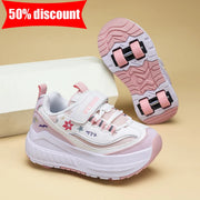 Children Blading Shoes Small Four Wheel Wear Resistant Detachable Outdoor Sliding Dual Purpose Mesh Breathe Fashion Sneakers