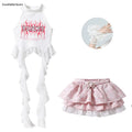 Hip Hop Girls Crop Top ‌princess Layered Skirt‌ Kids K-pop Streetwear Street Dance Costume Children Jazz Girl Group Clothes Sets