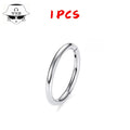 Titanium Nose Piercing 1/10Pcs F136 Titanium 16G/18G CZ Wholesale Side Prong Set Half Circle Cubic Zircon 6/8/10/12mm Hoops Nose Cilcker Conch Piercing