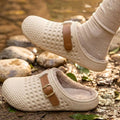 Thick Warm Long Plush EVA Slippers for Women Winter 2026 Lightweight Outdoor Mules Shoes Woman Non Slip Flats Fur Slides Clogs