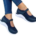 Women's Large Size 36-43 Grid Round Head Knitted Women's Thick Sole Single Shoes Casual Women's Shoes Sneakers