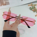 Fashion Rimless Sunglasses Men Women Populare Frameless Sun Glasses Male Female Classic Small Square Summer Traveling Shades
