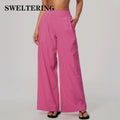 Women Yoga Pants Women Breathable Straight-Leg Sports Pants Gym Fitness Bell Bottom Trousers Female Naked Feeling Wide Leg Yoga Pants