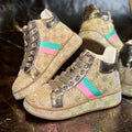 High Top Rhinestone Printing Women's Platform Shoes New Heightened Casual Sneakers Shine Design Outdoor Shoes Luxury Sneakers