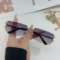 Fashion Rimless Sunglasses Men Women Populare Frameless Sun Glasses Male Female Classic Small Square Summer Traveling Shades