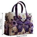 Butterfly Patterns Women Quilted Tote Bag Vintage Lightweight Canvas Shoulder Bag 3D Printed Patterns Large Capacity