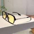 Trendy Women Double Beam Sunglasses Square Summer Sun Shades for Travelling Hiking UV Protection Driving Design Sun Glasses