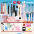 47PCS Set Waterproof Makeup Set BB Cream Eyebrow Pencil Eye Shadow Eyeliner Pencil Mascara Lipstick Loose Powder Brush Tool Set