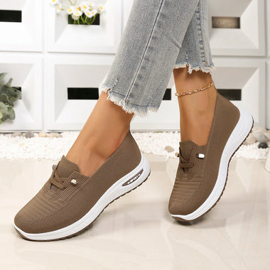 Women's Breathable Mesh Slip On Casual Sneakers Lightweight Platform Walking Shoes Comfort Mom Daily Footwear 4 Colors Available