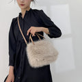Women Faux Fox Fur Plush Shoulder Bag New Winter Fluffy Crossbody Bag Fashion Versatile Daily Handbag