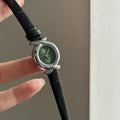 NEW Elegant Woman Small Gold Watches Retro Literary Small Dial Women's Bracelet Cowhide Strap Simple Quartz Ladies Watch