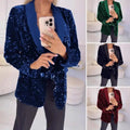 2025 New Women's Sequin Blazer Jackets Clothing Long Sleeve Elegant Jacket Autumn/Winter Collection Female Outerwear