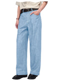 High Waist Jeans Pants Wide Leg Retro Men's High Waist Wide Leg Jeans Loose Fit Denim Pants Breathable Casual Stretchy Heavyweight Cotton Y2K Baggy Trousers