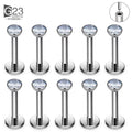 Jewelry Set Titanium Piercing 10pcs 20/18/16g G23 Titanium Piercing CZ Lip Labre Earrings Set Lip Stud Ring Tragus Free Spiral Cartilage Jewelry For Women