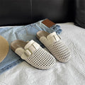 Mesh Platform High Heels Weave Women Slippers Hollow Sandals Mules Casual Shoes Woman 2025 Summer Fad Beach Loafers Slides Dress
