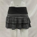 2026 Summer New Women's Wear  Y2K Grunge Black and Grey Striped Ruffle Mini Skirt  High Waist Elastic Waist Tight A-line Skirt