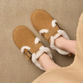 MORAZORA Size 35-43 Cow Suede Leather Women Flats Wool Warm Snow Boots Buckle Casual Winter Ankle Boots Short Flat Shoes
