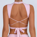 PMWRUN Sports Bra Yoga Clothing Beauty Back Backless Quick-Drying Strap Sporty Woman Top Fitness Yoga Wear Sportswear