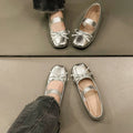 Vintage Spring Slip On Women Ballet Flats Comfort Square Toe Soft Sole Leather Shoes Ladies2026Dress Mary Jane Shoes