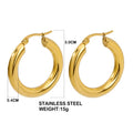 Women Earrings Hoop For Classic Fashion Smooth Round Hoop Earrings For Women Stainless Steel 5mm Thick Ear Buckle Huggie Earrings Circle Vintage Jewelry