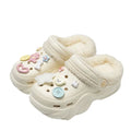 2026 Winter Women Platform Slippers Warm Fur Cute Girls Decoration Slippers Fluffy Comfortable Slip On Casual Soft Plush Shoes