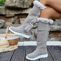 Women Over-the-Knee Boots 2025 New Casual Plush Ankle Boots Flats Gladiator Sport Shoes Ladies Comfortable Warm Snow Boots Women