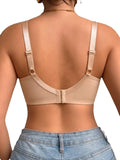 Plus Size Solid Women Bra Thin No Lining Push Up & Shaping Bra Breathable Mesh Underwire Lingerie 1XL-5XL