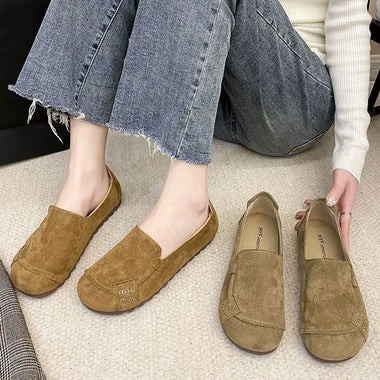 Women's Shoes Retro Round Toe Single Shoes Spring and Autumn Sen Series Comfortable Girl's Shoes Casual and Simple Flat Shoes