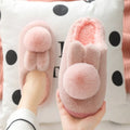 Cozy Bunny House Slippers Plush Flat Sole Rabbit Design for Women Cute Winter Indoor Shoes with Furry Comfort Set