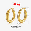 Women Earrings Hoop For Classic Fashion Smooth Round Hoop Earrings For Women Stainless Steel 5mm Thick Ear Buckle Huggie Earrings Circle Vintage Jewelry