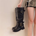 Fall/Winter High-End Retro Women's Two-Wear Ankle Boots with Belt Buckle and Knee-Length Boots - Cool and Stylish Rider Boots