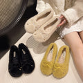 New Women's Shoes Woman Flats Low Heels Casual Female Sneakers Slip-on Loafers Fur Round Toe Shallow Mouth Boat Slip on Winter