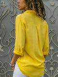 Women Blouse Tops Women Elegant Solid Chiffon Blouse Spring Summer Casual Long Sleeve V Neck Loose Shirt Office Lady Tunics Oversized Tops 2024