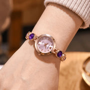 Versatile Rhinestone Quartz Watches Diamond Studded Watch Strap with Adjustable Bracelet Women Wristwatch Wrist Decoration Gift