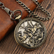 Retro Pocket Watch for Men Women Manual Mechanical Watches Pendant FOB Chain Handwind Skeleton Clock Reloj Gift