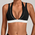 Sports Bra for Woman Gym Top Push Up Fitness Workout Tops Women Sportswear Yoga Clothes Patchwork Activewear Black White Red XL