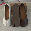 Japanese Style Tabi Ninja Shoes Women Cozy Leather Flats Split Hoof Toe Loafers Femme Mary Jeans Mocasines Ladies Ballerina Shoe