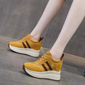 10CM 2024 New Platform Wedge Sneakers Chunky Shoes Genuine Leather for Women Summer Shoes Spring Autumn Walking Sneakers Fashion