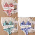 3/6pcsSeamless Bra Set, Low Rise Underwear, Leopard Print Bra, Sexy Lingerie Set, V-Neck Sports Bra, Women'S Cotton Lingerie Set