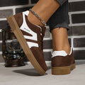 Faux Suede Brown Platform Sneakers Women Spring Non Slip Flat Heels Casual Walking Shoes Woman Thick Sole Vulcanize Shoes