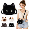 Unique Big Head Cat Crossbody Bag Simulation Fluffy Cat Shoulder Bag Lightweight Versatile Handbag Adult Kid Teenager